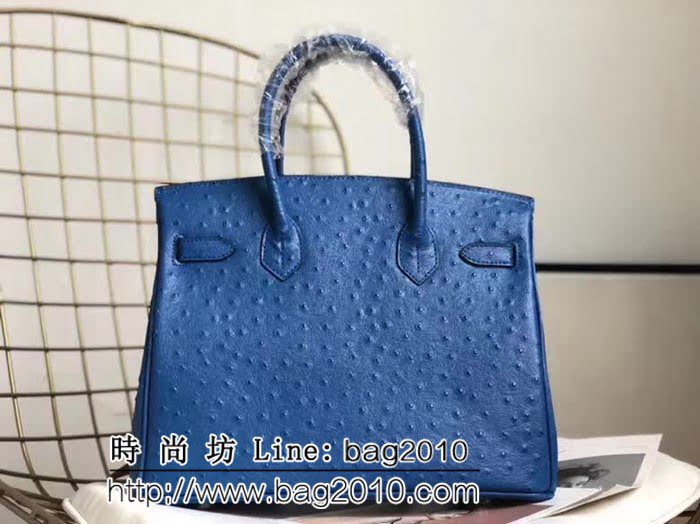 愛馬仕Hermes原版牛皮鴕鳥紋 Birkin 鉑金包 時尚手提包 0AM1017